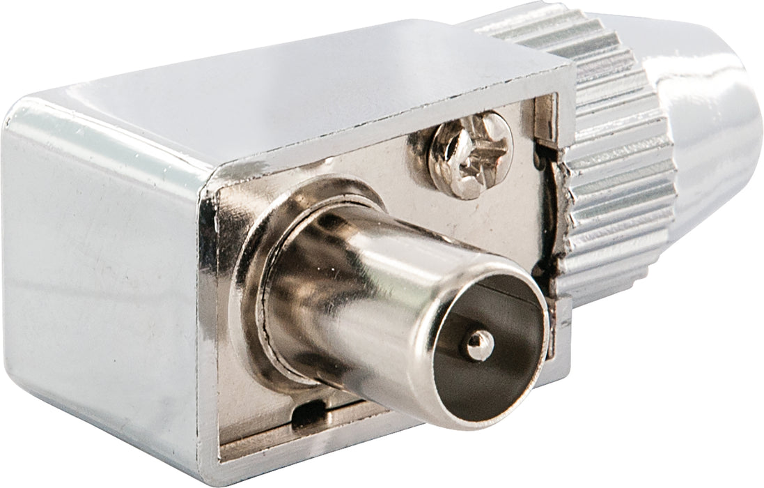 IEC Winkelstecker Ø 4 - 7,5 mm verchromt