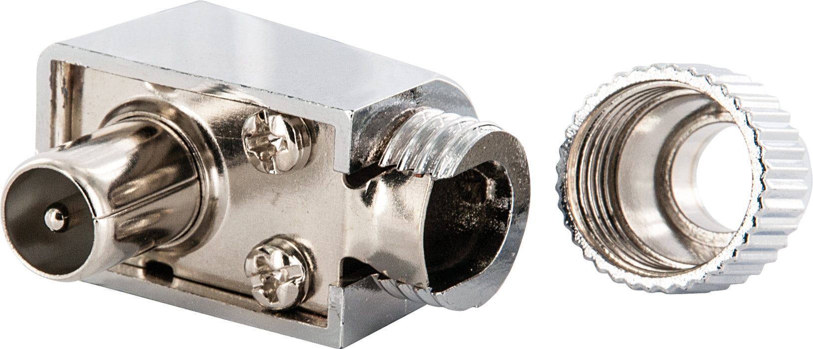 IEC Winkelstecker Ø 4 - 7,5 mm verchromt