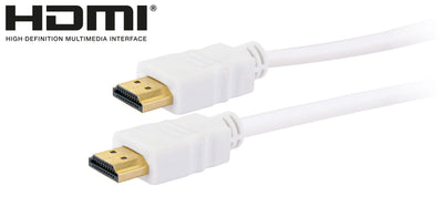 HDMI®-Kabel mit Ethernet 18 Gbit/s weiß/gold