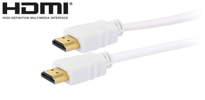 HDMI®-Kabel mit Ethernet 18 Gbit/s weiß/gold