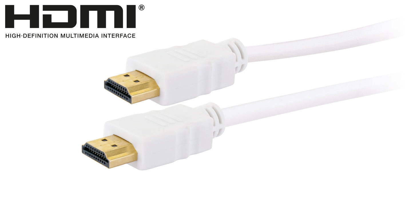 HDMI®-Kabel mit Ethernet 18 Gbit/s weiß/gold