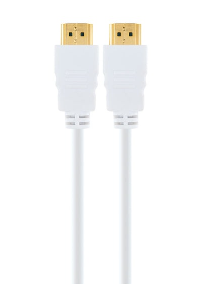 HDMI®-Kabel mit Ethernet 18 Gbit/s weiß/gold