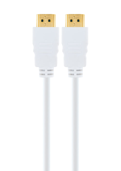HDMI®-Kabel mit Ethernet 18 Gbit/s weiß/gold