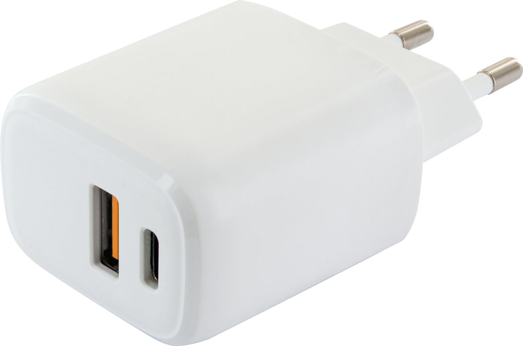 Schnell-Ladegerät mit USB-C + USB-A