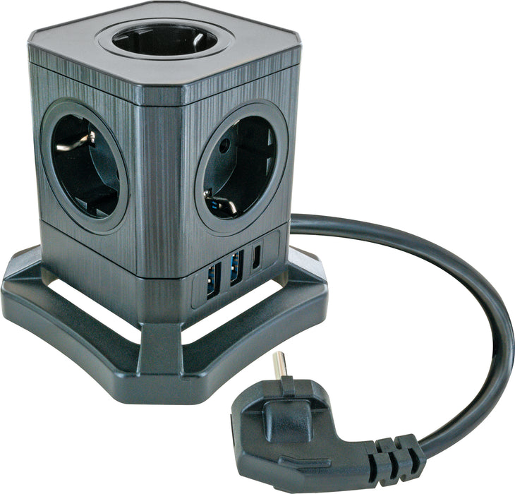 Ladeblock 5fach mit USB-C/A schaltbar