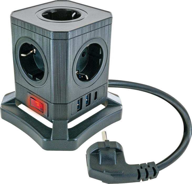 Ladeblock 5fach mit USB-C/A schaltbar